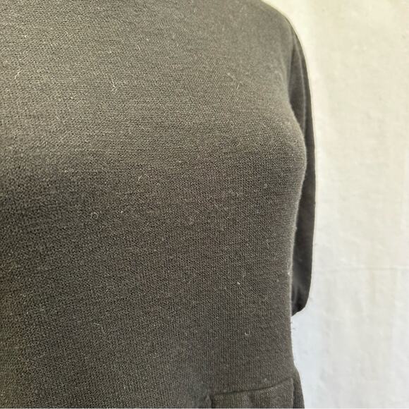 Zara puff sleeve black heavy knit mock neck tiered midi dress size medium - Picture 8 of 16